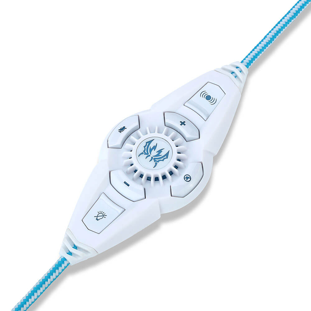 KOTION EACH G7000 7.1 Virtual Surround Sound USB Game Headphone Headset With Mic - White+Blue