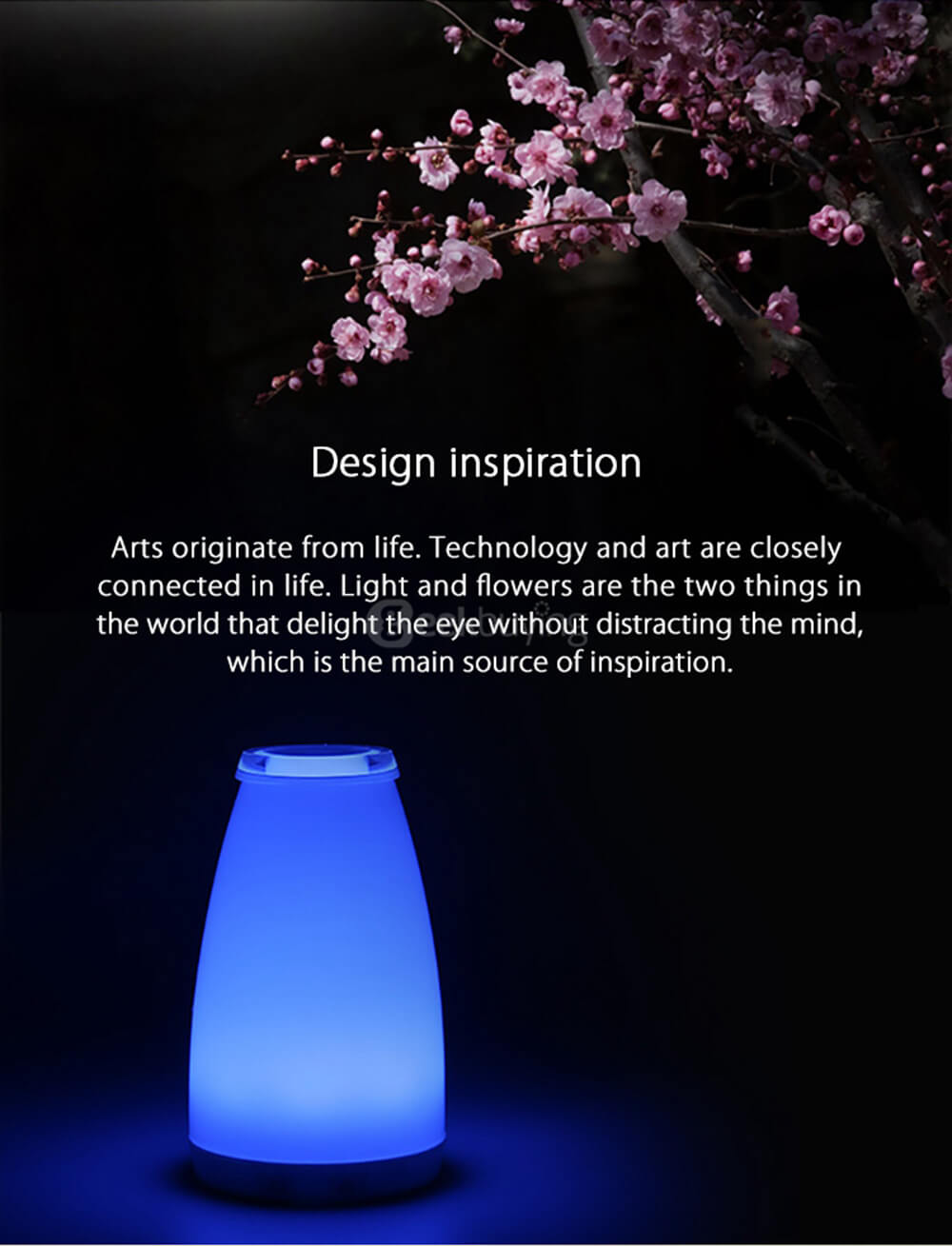 Doonne Smart Cordless Flower Arrangement Lamp Lantern Bedside Lamp with Bluetooth Remote Control