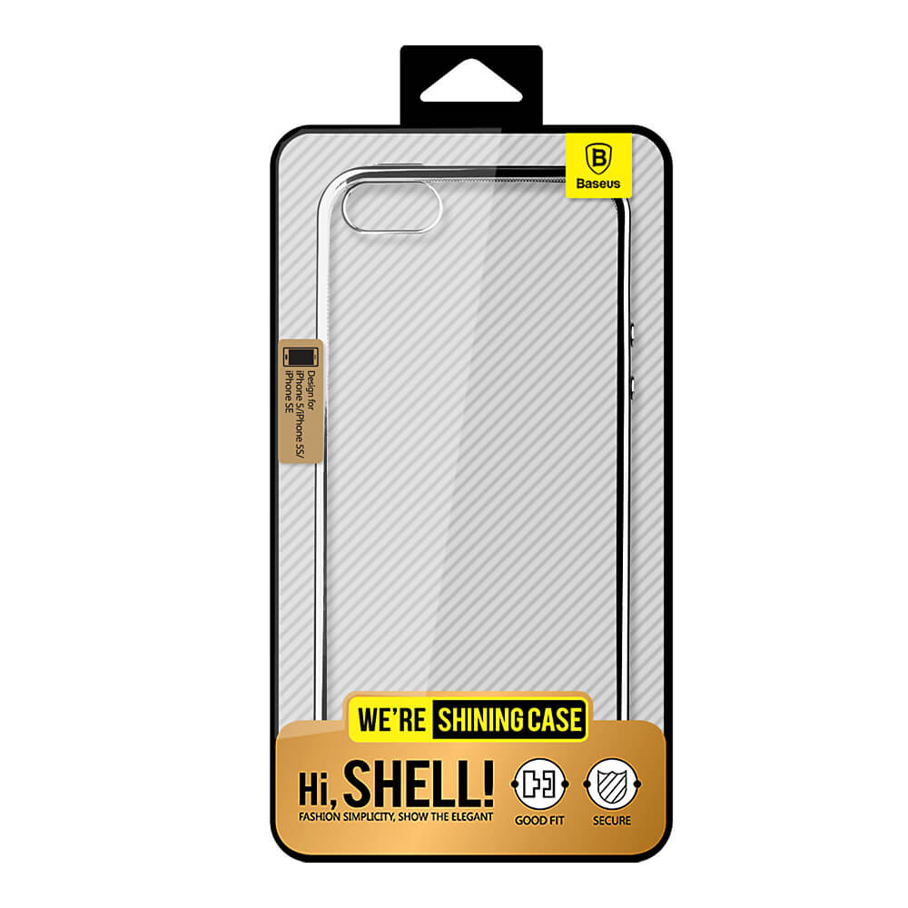 Baseus Electroplated Shining Case For iPhone 5/5S/SE Anti-scratch TPU Soft Back Cover Phone Shell - Silver