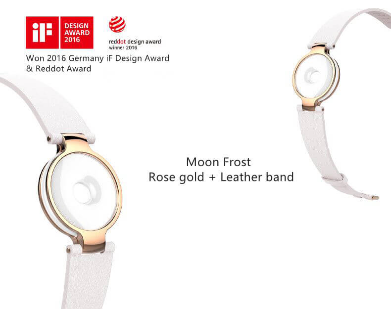 Xiaomi Amazfit Moon Frost Smart Bracelet Bluetooth 4.0 IP68 Mi Band Smart Home Control Sports Fitness Tracker with Zirconia Ceramic Dial - White