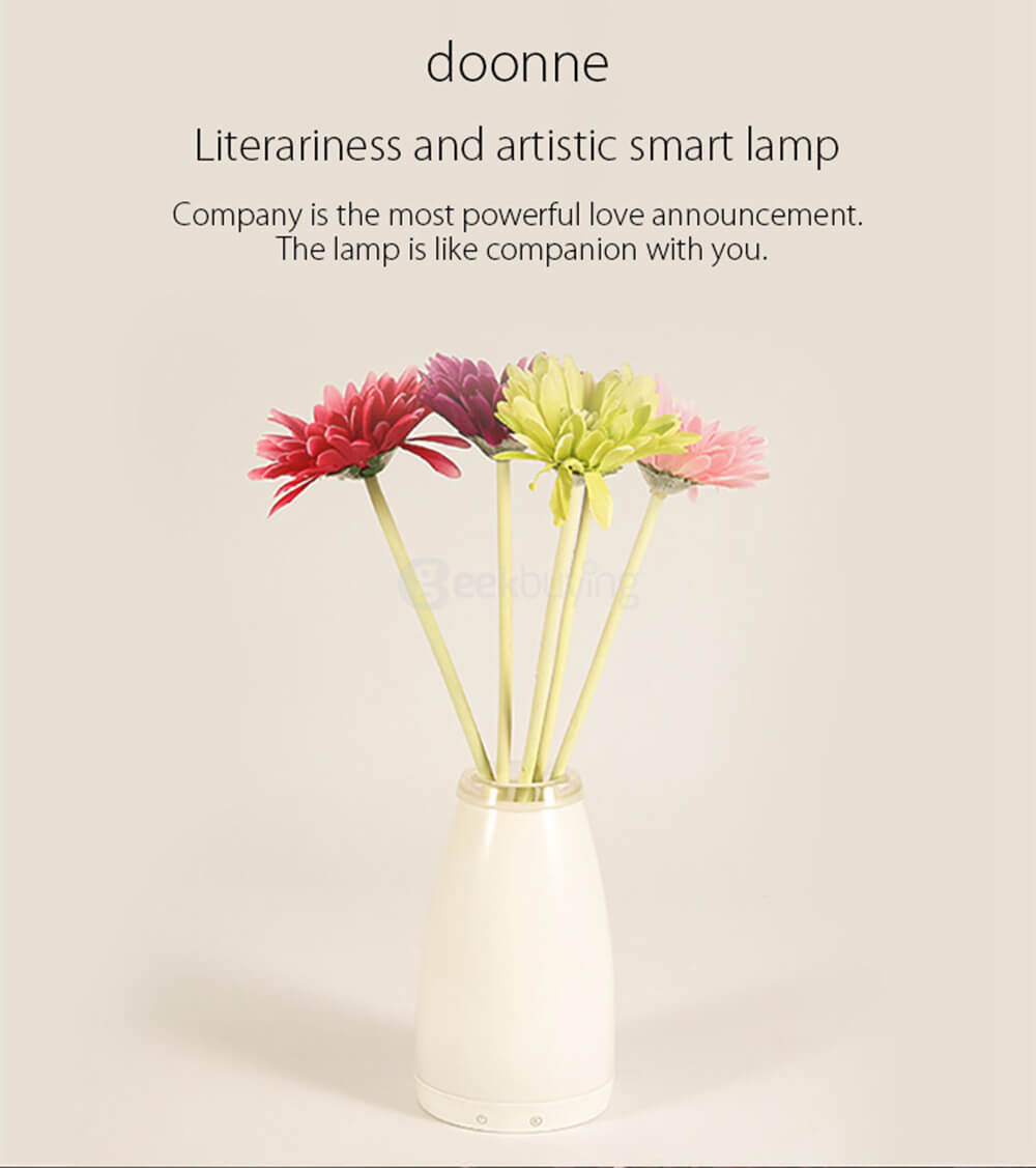 Doonne Smart Cordless Flower Arrangement Lamp Lantern Bedside Lamp with Bluetooth Remote Control