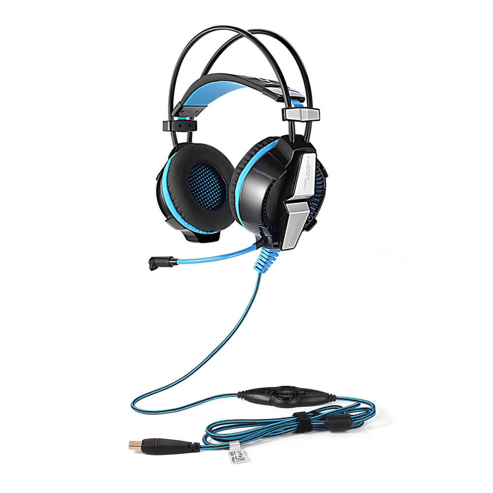 KOTION EACH G7000 7.1 Virtual Surround Sound USB Game Headphone Headset With Mic - Black+Blue