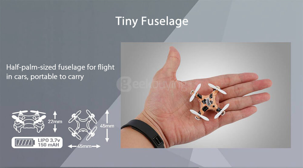 Cheerson CX-10D CX10D Mini 2.4G 6-axis Altitude Hold Mode LED RC Quadcopter RTF - Rainbow