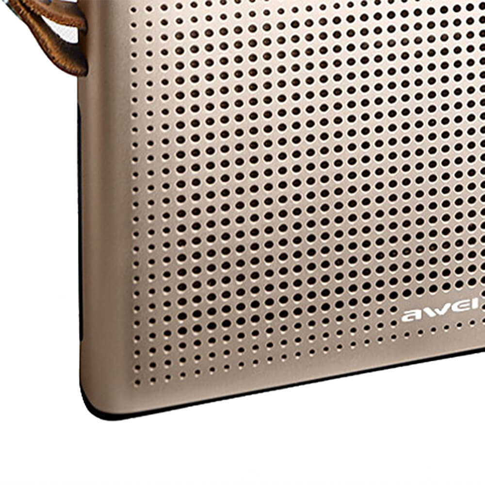 Original Awei Y300 Mini Wireless Bluetooth V4.0 Speaker Outdoor Handfree Metal Speraker with Handle - Gold