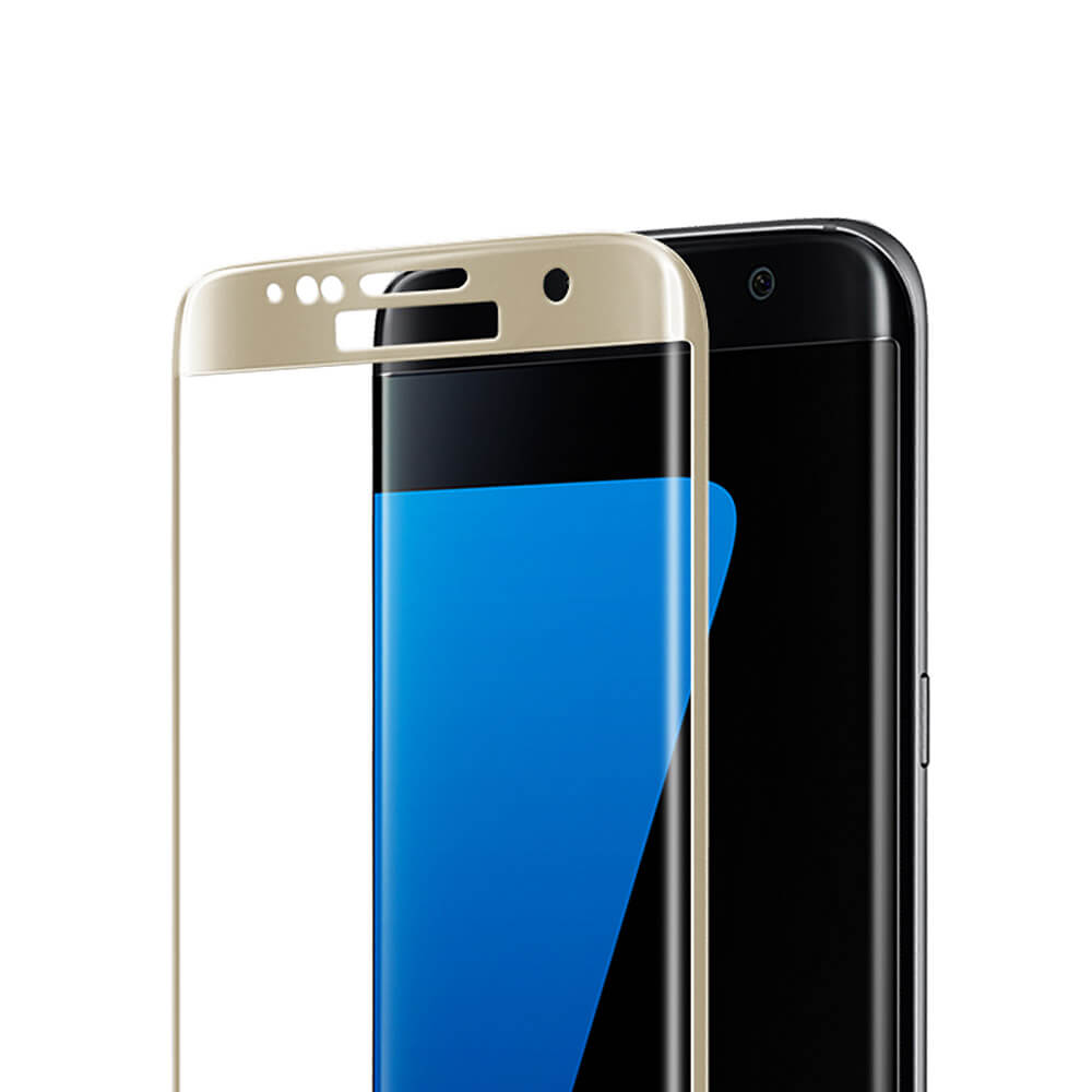 Baseus Tempered Glass For Samsung Galaxy S7 Edge Full Cover Screen Protector 0.3mm 3D Curved Edge Glass Film - Golden
