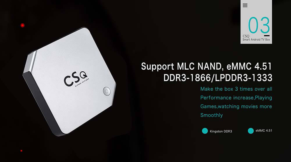 CSQ RK3229 4K KODI TV BOX Android 4.4 1G/8G 4K 10bit H.265/H.264 802.11 b/g /n LAN HDMI2.0 Smart Media Player - Black