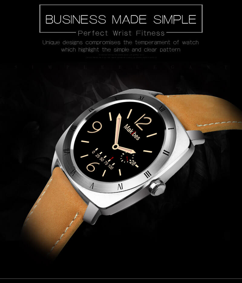 Makibes Wear HR MTK2502C Heart Rate Monitor Smart Watch Bluetooth 4.0 Gesture Control Siri Function For Android iOS - Silver