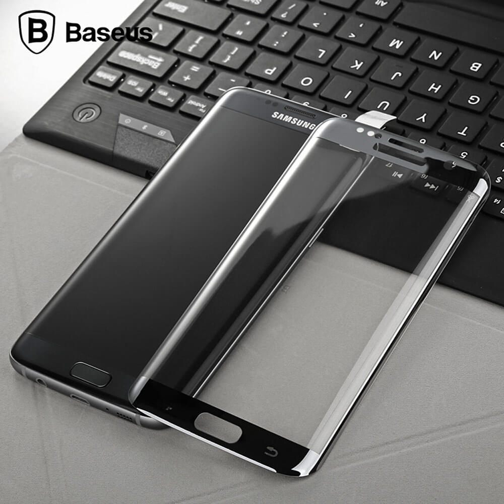 Baseus Tempered Glass For Samsung Galaxy S7 Edge Full Cover Screen Protector 0.3mm 3D Curved Edge Glass Film - Golden