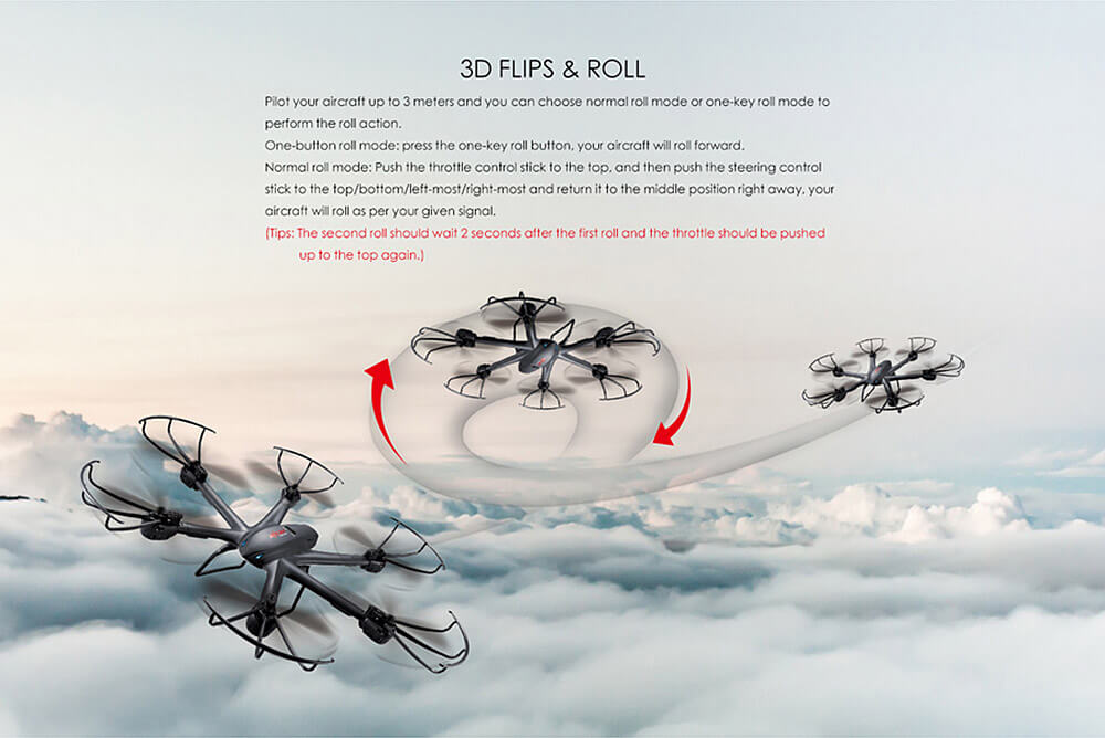 MJX X601H WIFI FPV 0.3MP HD Camera APP/Transmitter Dual Mode Altitude Hold 3D Flip RC Quadcopter RTF-Black