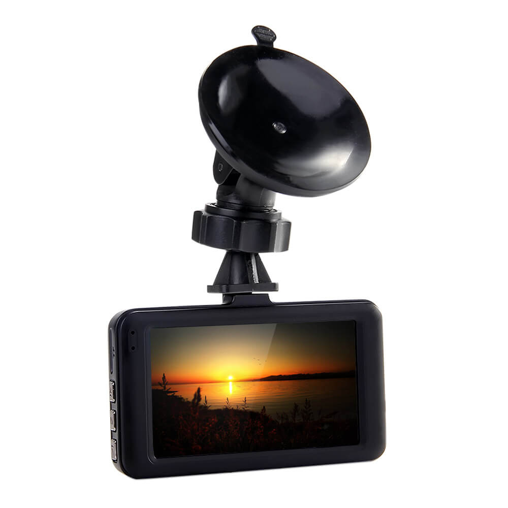 FH06 Novatek96223 Car DVR 140 Degree Wide Angle 3.0MP CMOS Sensor HD G-sensor 3.0inch Dashcam Car Camera Recorder- Black
