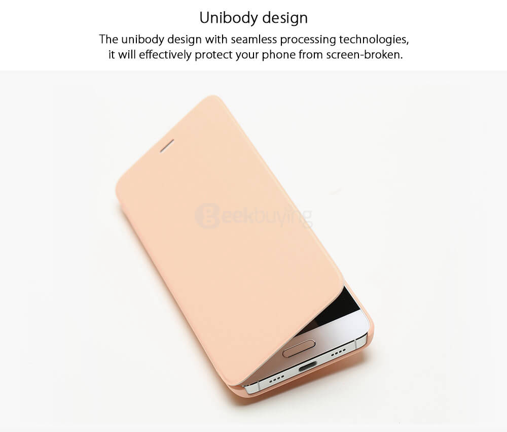 Original Case For Xiaomi Mi5 Embossed Intelligent Flip Cover Protective Phone Case - Blue