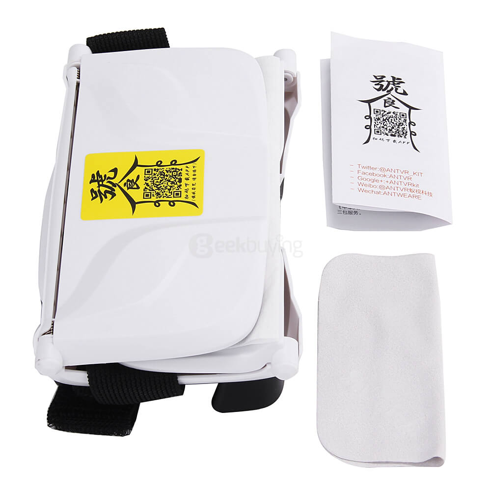 ANTVR Foldable 3D VR Virtual Reality Headset 100FOV IPD Adjustable Distortionless for 4.5-6.0inch Smartphones - White