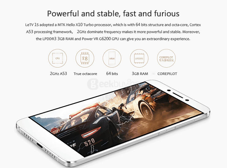 LeTV 1S X501 5.5inch FHD 4G EUI5.5 Android 5.0 3GB 32GB Smartphone 64bit Helio X10 Turbo Octa Core 2.0GHz In-Cell Screen Type C Fast Charge Touch ID 13.0MP - Gold