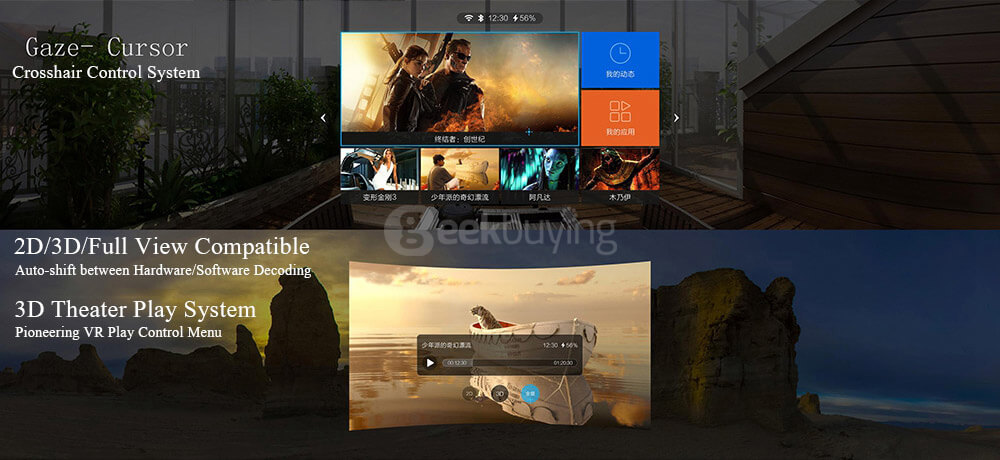 Deepoon M2 All-in-one VR Samsung Exynos 7420 2k OLED 3D Virtual Reality Headset 3G/32G2.4G/5.8G Wifi Bluetooth 75Hz FPS FOV96 Ajudstable Focus 2D/3D Support