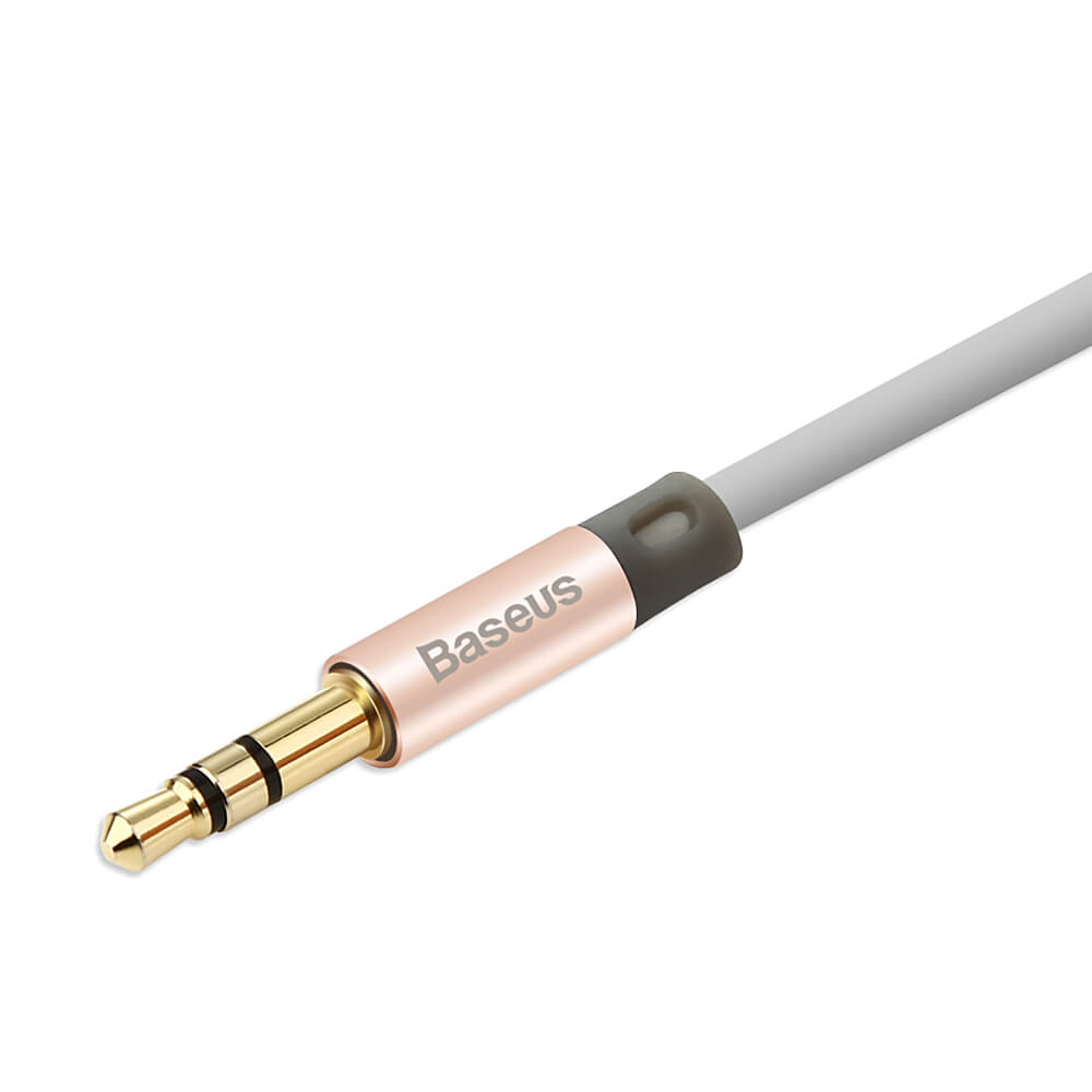 Baseus Fluency Series AUX Audio Cable Car Cable Connect With Phone/Speaker 1.2Meter For 3.5mm Connectors - Rose Gold