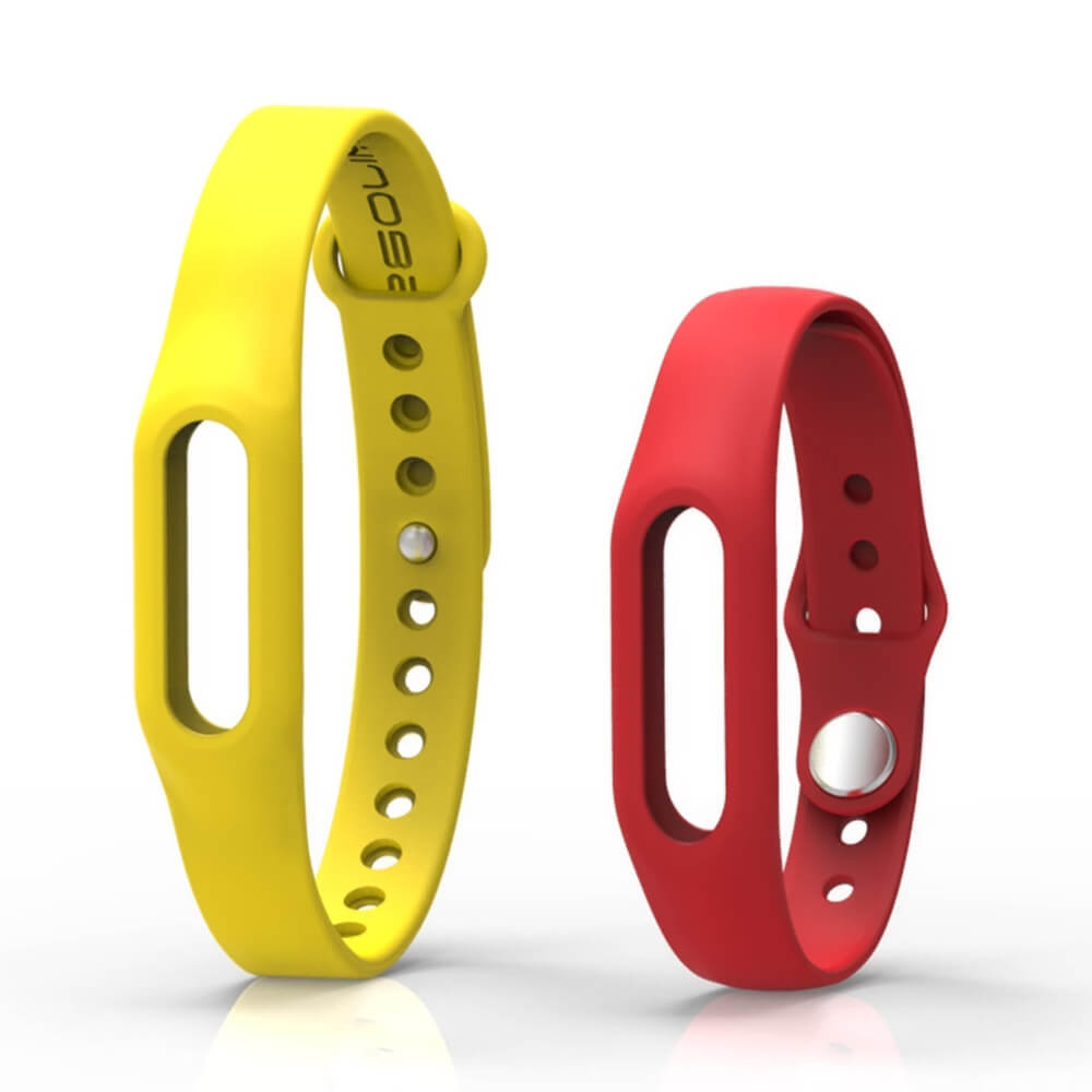 New Mijobs Replaceable 280mm Lengthened TPE Strap for Xiaomi Miband / 1S Smart Bracelet - Yellow