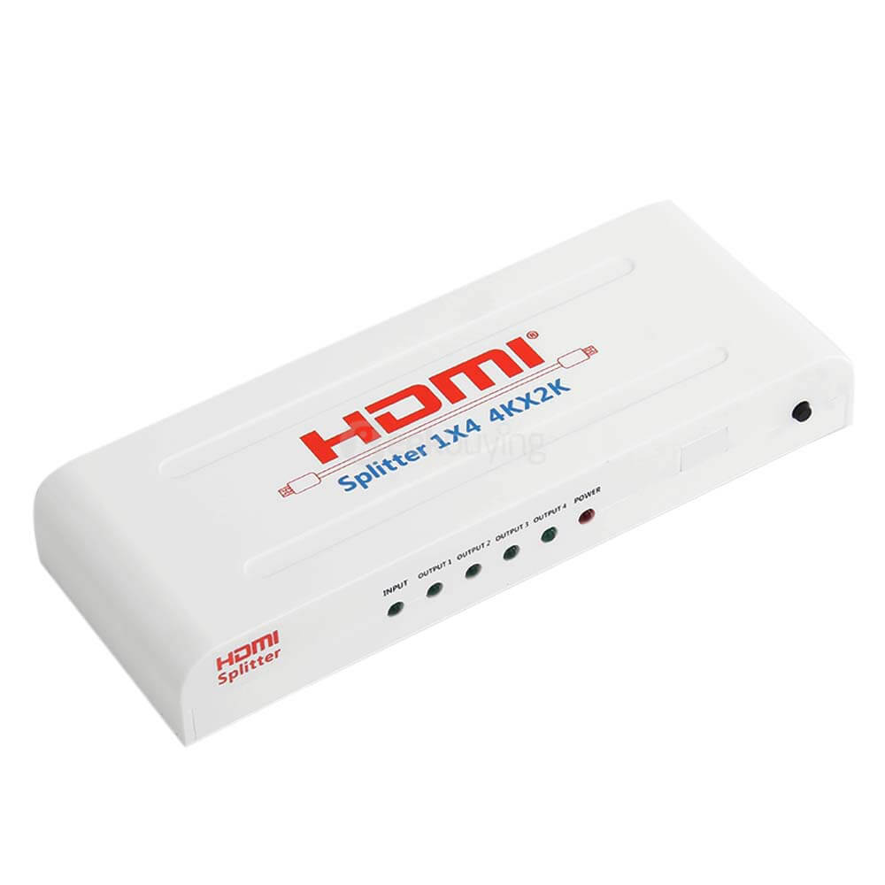 VK-104A HDMI 1.4 Splitter 1x4 4K*2K HD 1080P 3D Video Converter Adapter - White
