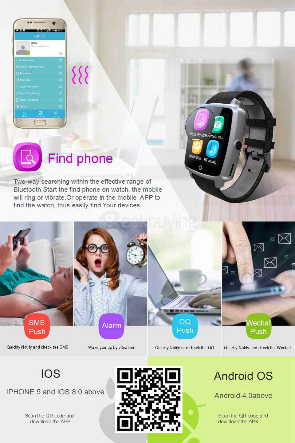 Uwatch U11C MTK2502 Bluetooth GSM Smart Watch Phone Support SIM/TF Card 1.54