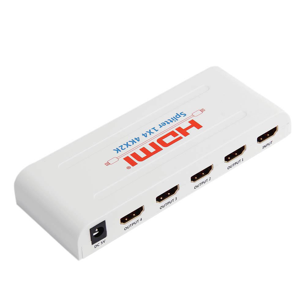 VK-104A HDMI 1.4 Splitter 1x4 4K*2K HD 1080P 3D Video Converter Adapter UK - White