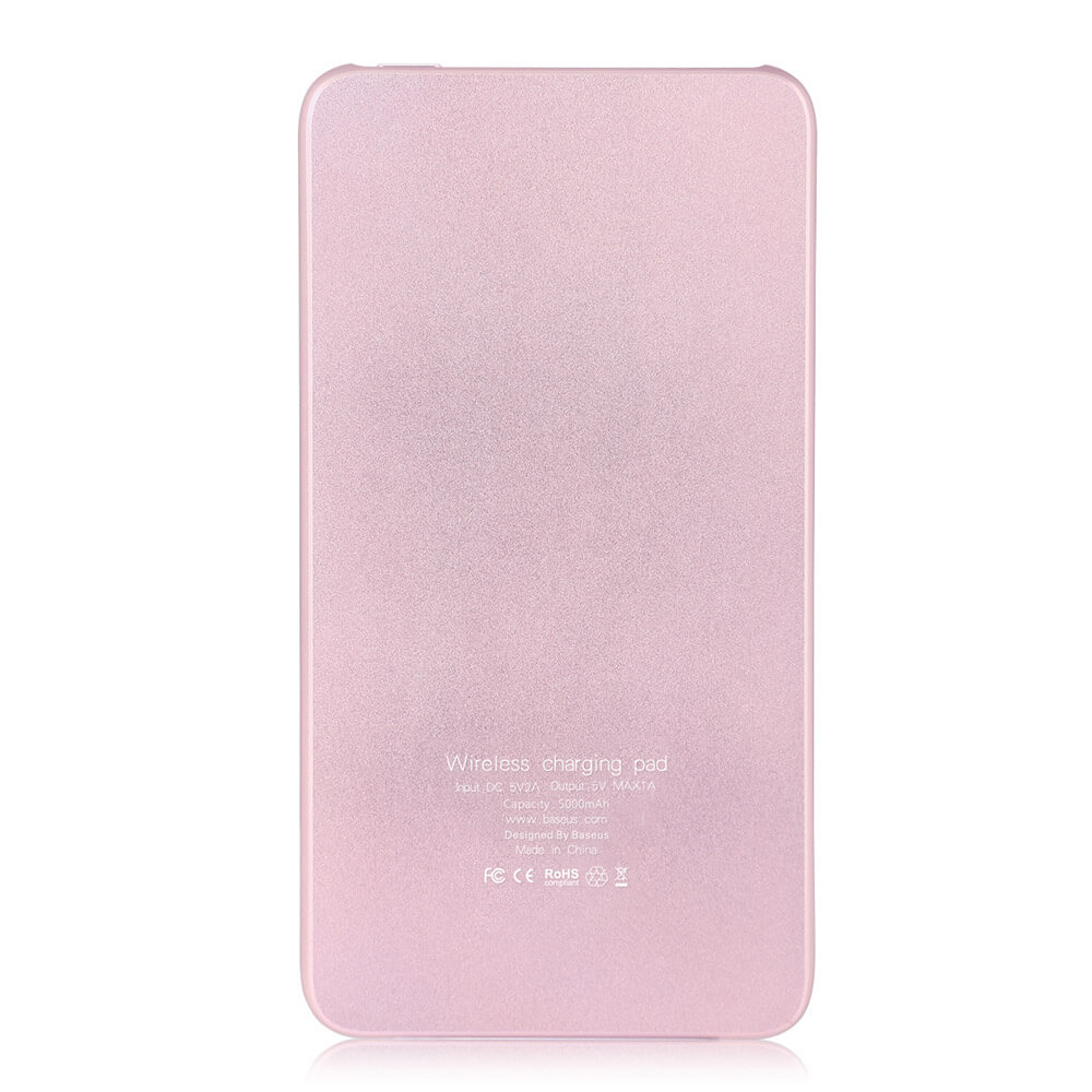 Baseus 5000mAh High Capacity Power Bank Dual Mode Charging Charger - Rose Gold