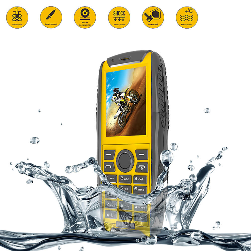 Kenxinda PROOFINGS W3 2.2 Inch IP68 Waterproof Shockproof Dustproof With Camera 32MB+32MB Bluetooth FM Quad Band Rugged Phone - Yellow
