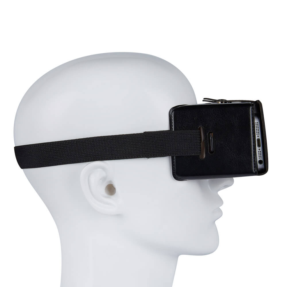 Alex NO1 Immersive 3D VR Virtual Reality Carboad Smart VR Headset FOV60 for 4-5.5 inch Smartphones - Black
