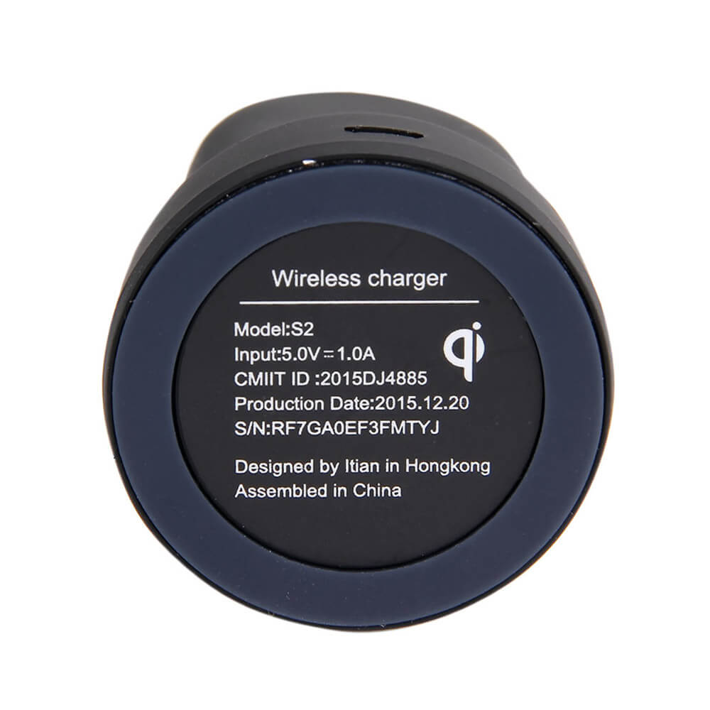 Portable Wireless Cradle Charger for Samsung Gear S2 / Classic Smart Watch SM-R732 / SM-R730 / SM-R720 - Black