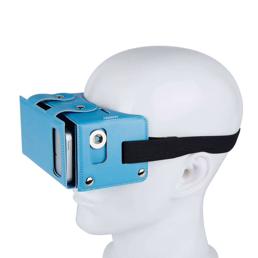 Alex NO1 Immersive 3D VR Virtual Reality Carboad Smart VR Headset for 4-5.5 inch Smartphones - Blue