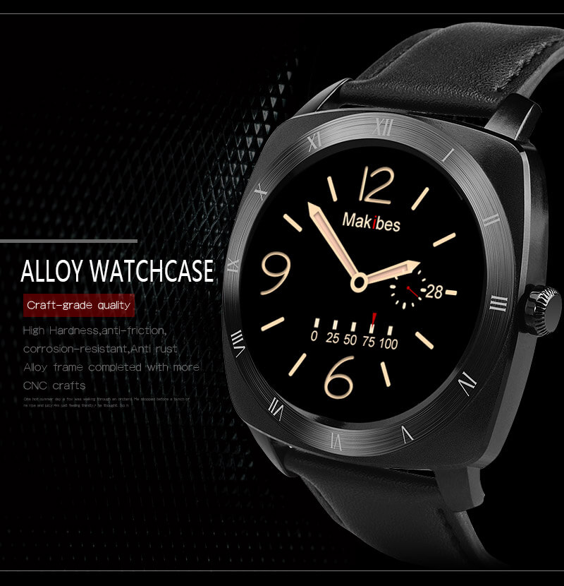 Makibes Wear HR MTK2502C Heart Rate Monitor Smart Watch Bluetooth 4.0 Gesture Control Siri Function For Android iOS - Silver