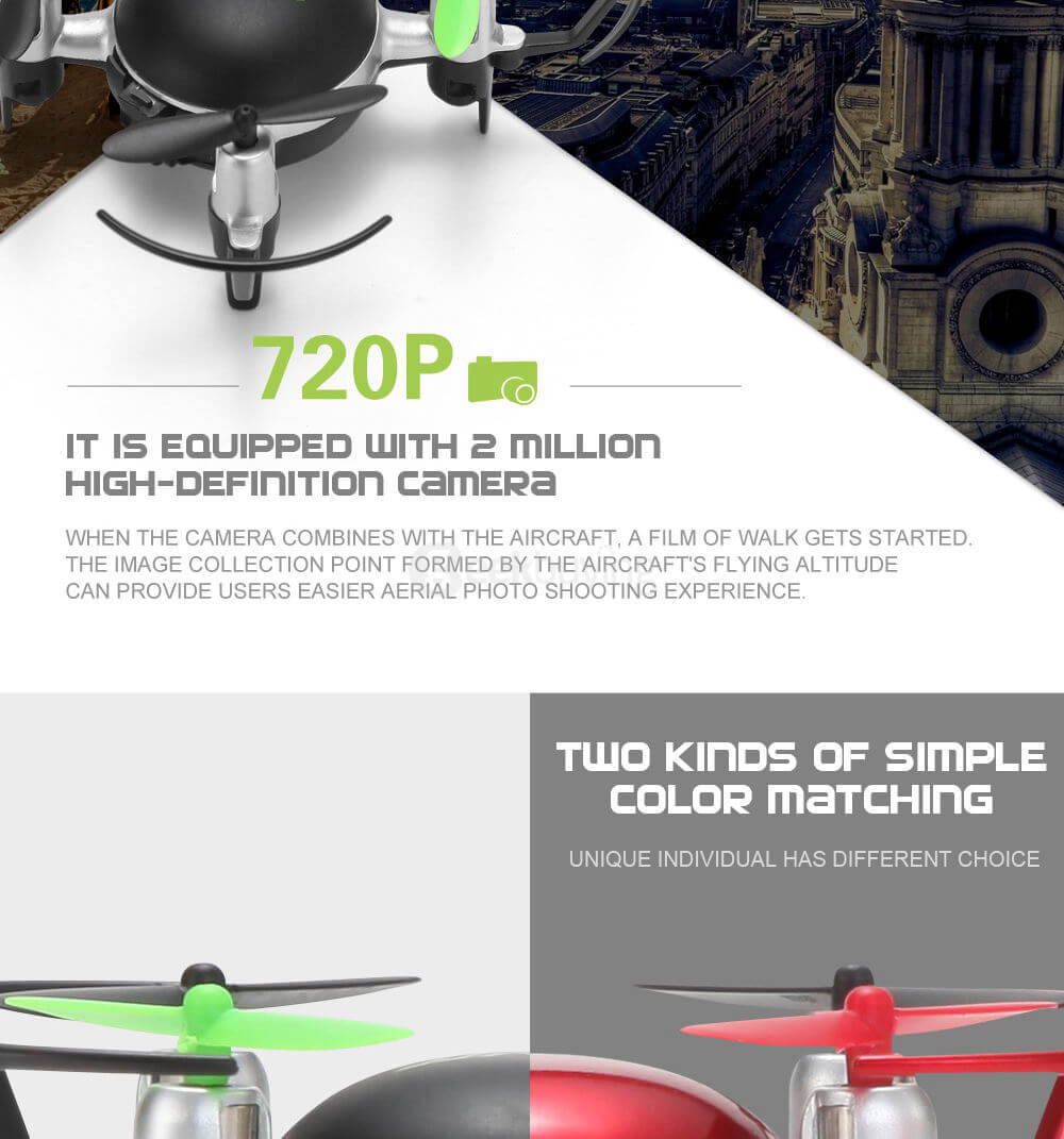 JJRC H30C With 2MP Camera 2.4G 4CH 6Axis Headless Mode Mini RC Quadcopter RTF - Black