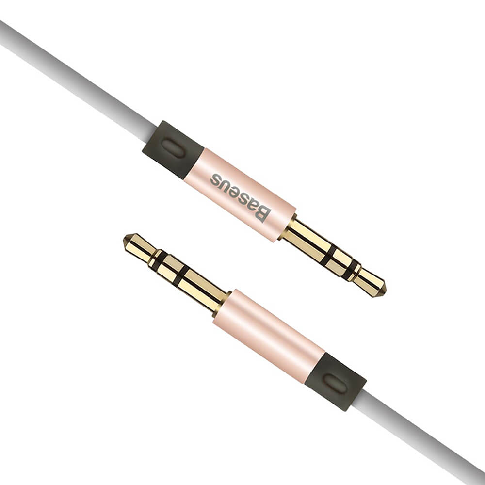 Baseus Fluency Series AUX Audio Cable Car Cable Connect With Phone/Speaker 1.2Meter For 3.5mm Connectors - Rose Gold
