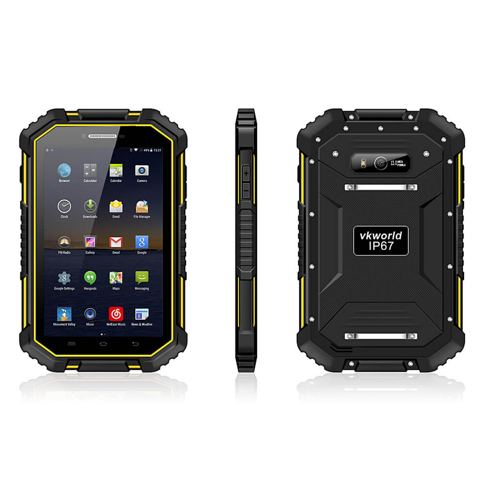 Vkworld V6 4G Phablet 7 inch Android 4.4 2GB RAM 16GB ROM MTK8732VC Quad Core 1.3GHz Dual SIM IPS 1280*800 IP67 Waterproof Rugged Phone - Black
