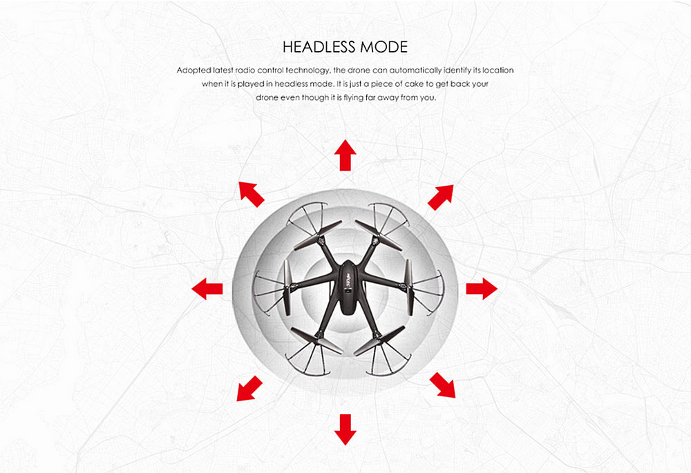 MJX X601H WIFI FPV 0.3MP HD Camera APP/Transmitter Dual Mode Altitude Hold 3D Flip RC Quadcopter RTF-Black