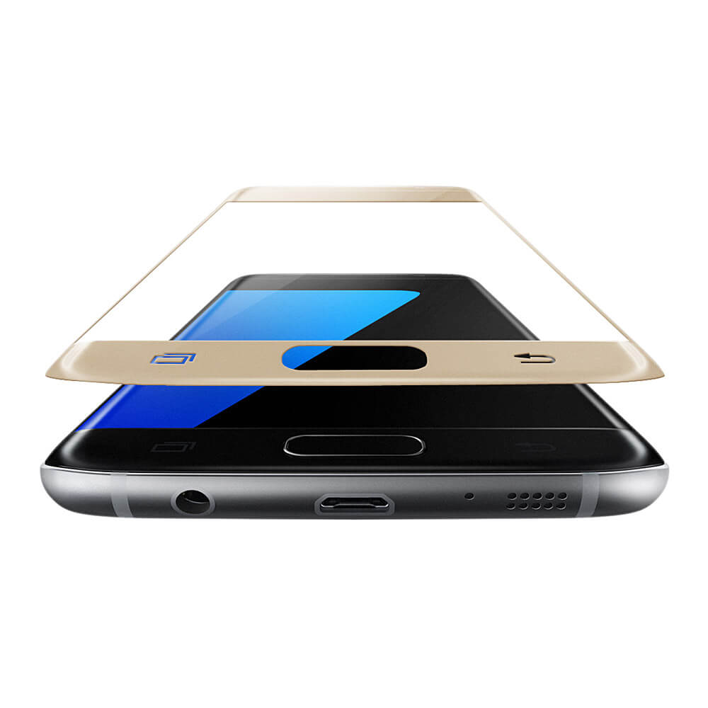 Baseus Tempered Glass For Samsung Galaxy S7 Edge Full Cover Screen Protector 0.3mm 3D Curved Edge Glass Film - Golden