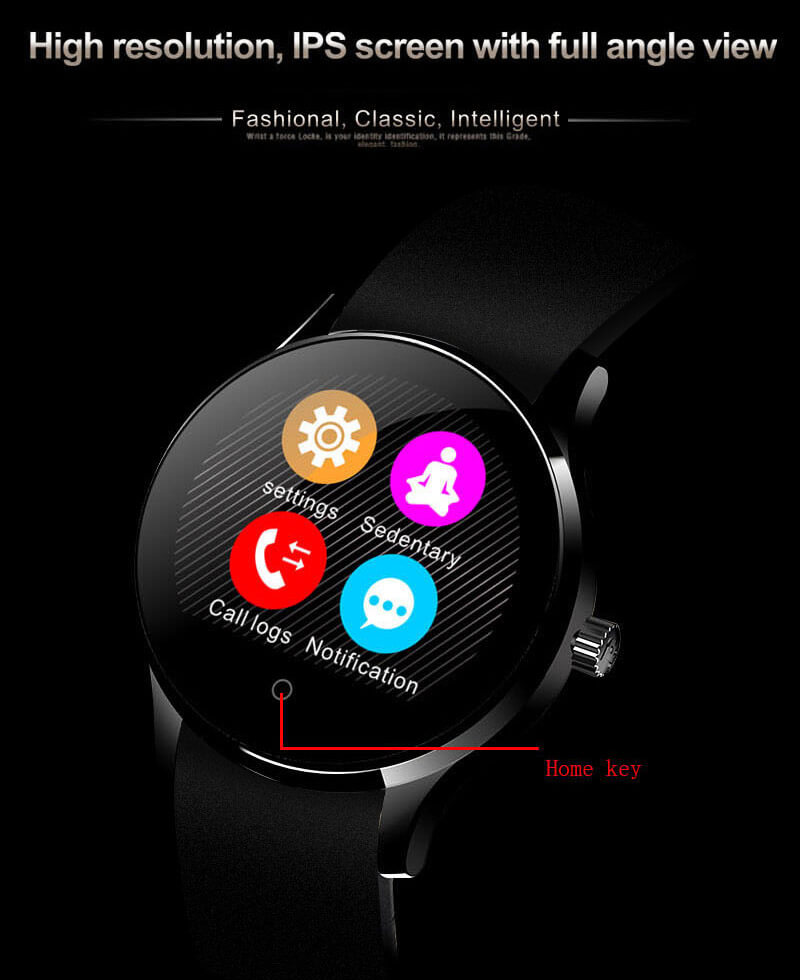 K88S Bluetooth Smart Watch Phone MTK2502C Heart Rate Monitor 2G SIM Fitness Tracker Siri Voice Control for iOS Andriod - Silver+Black