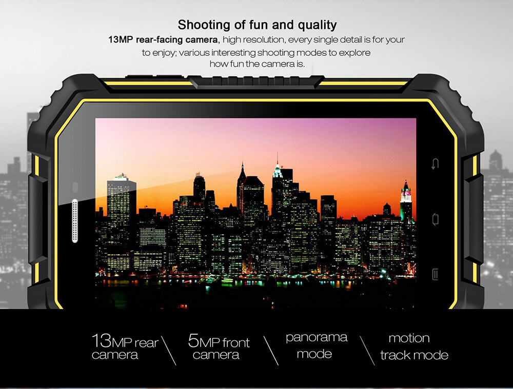 Vkworld V6 4G Phablet 7 inch Android 4.4 2GB RAM 16GB ROM MTK8732VC Quad Core 1.3GHz Dual SIM IPS 1280*800 IP67 Waterproof Rugged Phone - Black