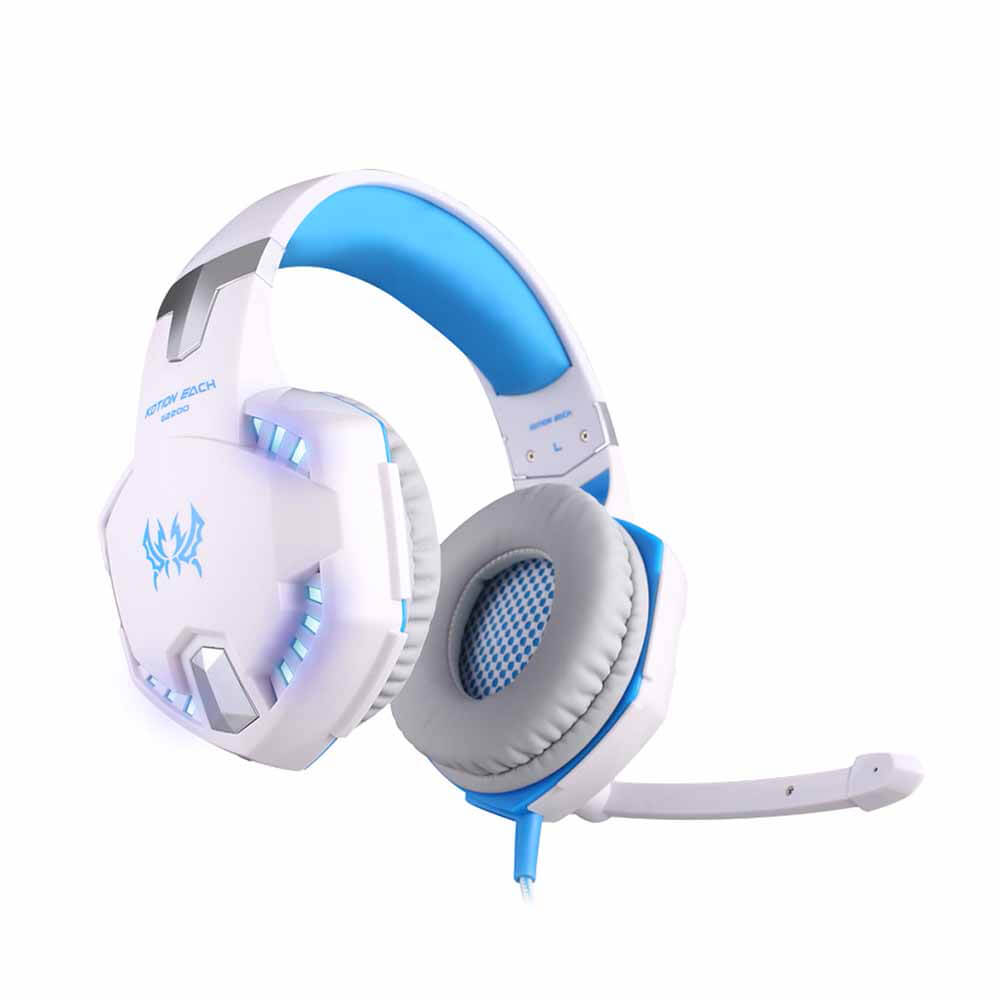 KOTION EACH G2200 USB 7.1 Vibration Gaming Headphone Surround Sound Computer Headset Earphone Headband - White+Blue