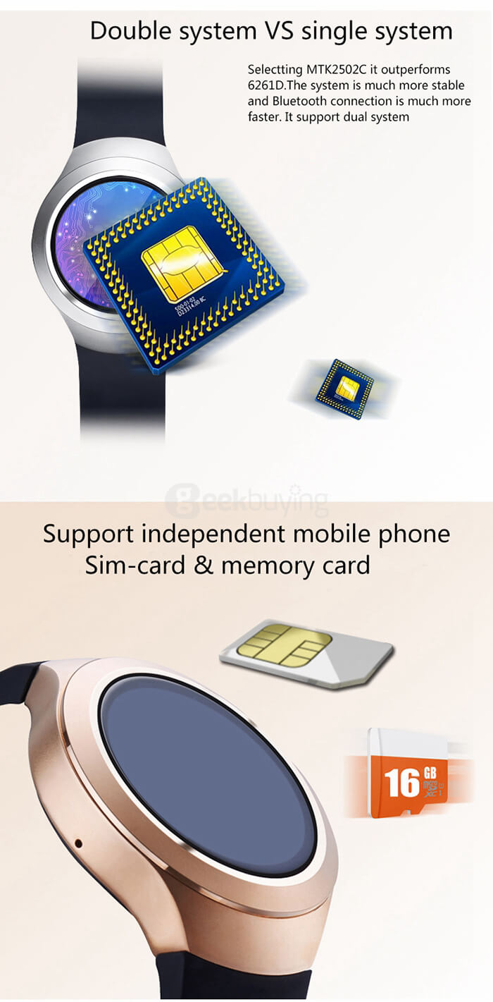 L6 MTK2502C Bluetooth Smartwatch Phone 2G SIM / TF Card Sleep Monitor Fitness Tracker 1.22