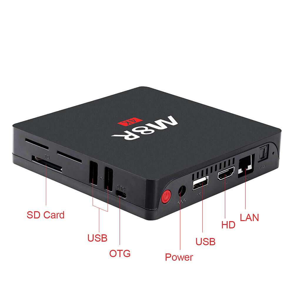 M8R TV BOX RK3368 KODI 4k UHD TV Box 2G/8G 2.4G/5G Dual Band WIFI Gigabit LAN Bluetooth4.0 H.265