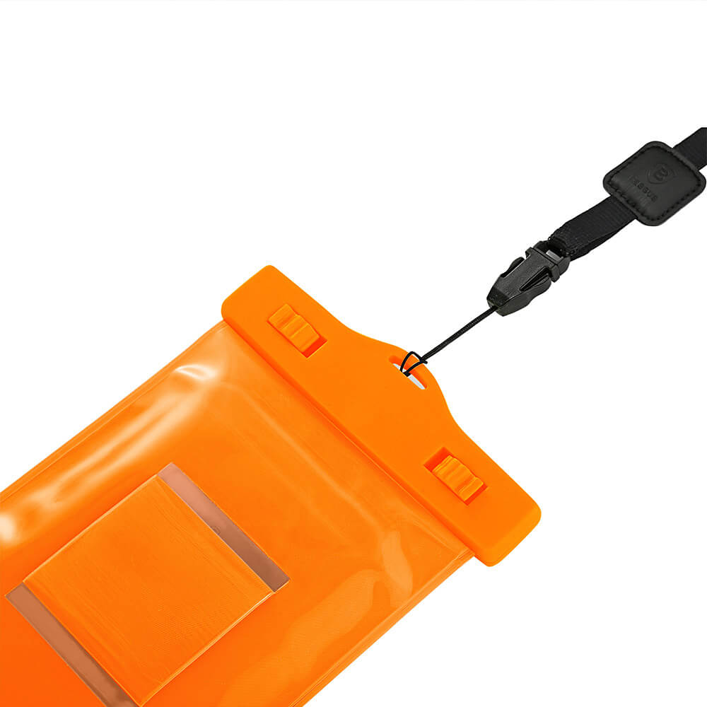 Baseus Flourescent Waterproof Phone Bag Outdoor Swimming Under Water Used For Phones Whithin 5.5 Inch - Orange