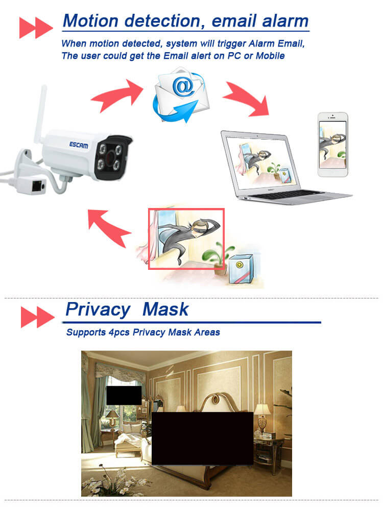 ESCAM QD900 WIFI HD 1080P P2P Cloud Waterproof IP Camera