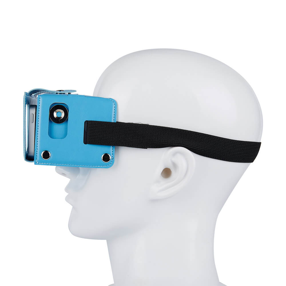 Alex NO1 Immersive 3D VR Virtual Reality Carboad Smart VR Headset for 4-5.5 inch Smartphones - Blue