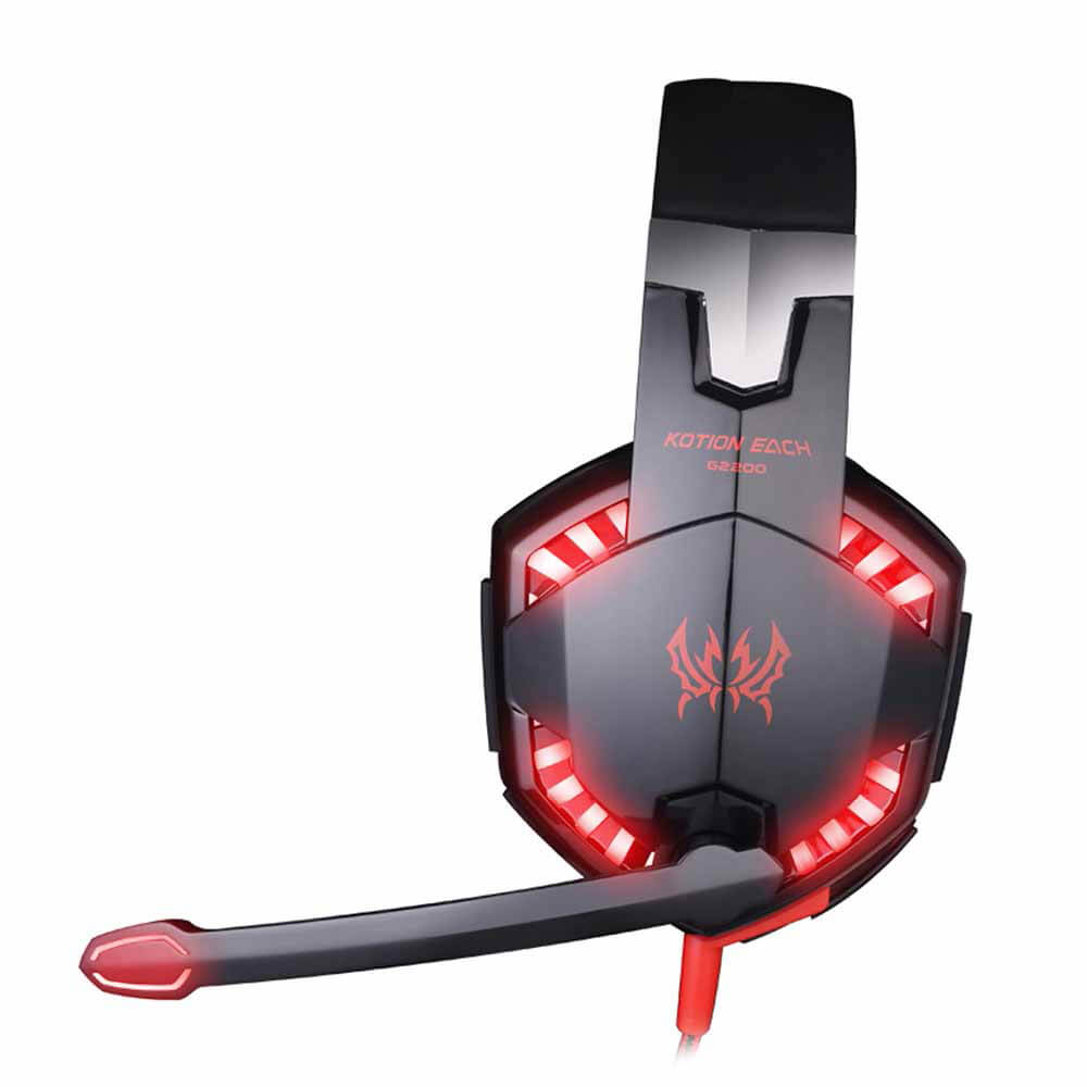 KOTION EACH G2200 USB 7.1 Vibration Gaming Headphone Surround Sound Computer Headset Earphone Headband - Black+Red