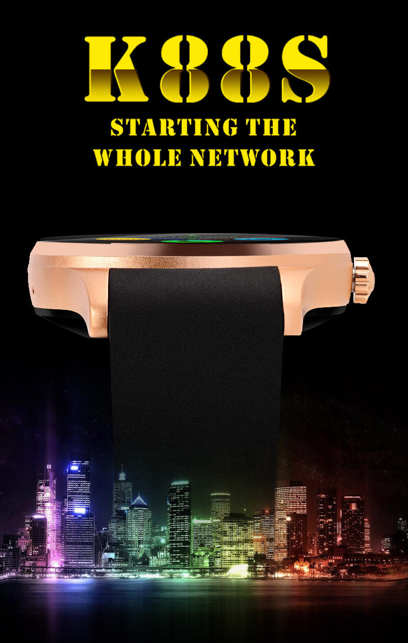 K88S Bluetooth Smart Watch Phone MTK2502C Heart Rate Monitor 2G SIM Fitness Tracker Siri Voice Control for iOS Andriod - Silver+Black