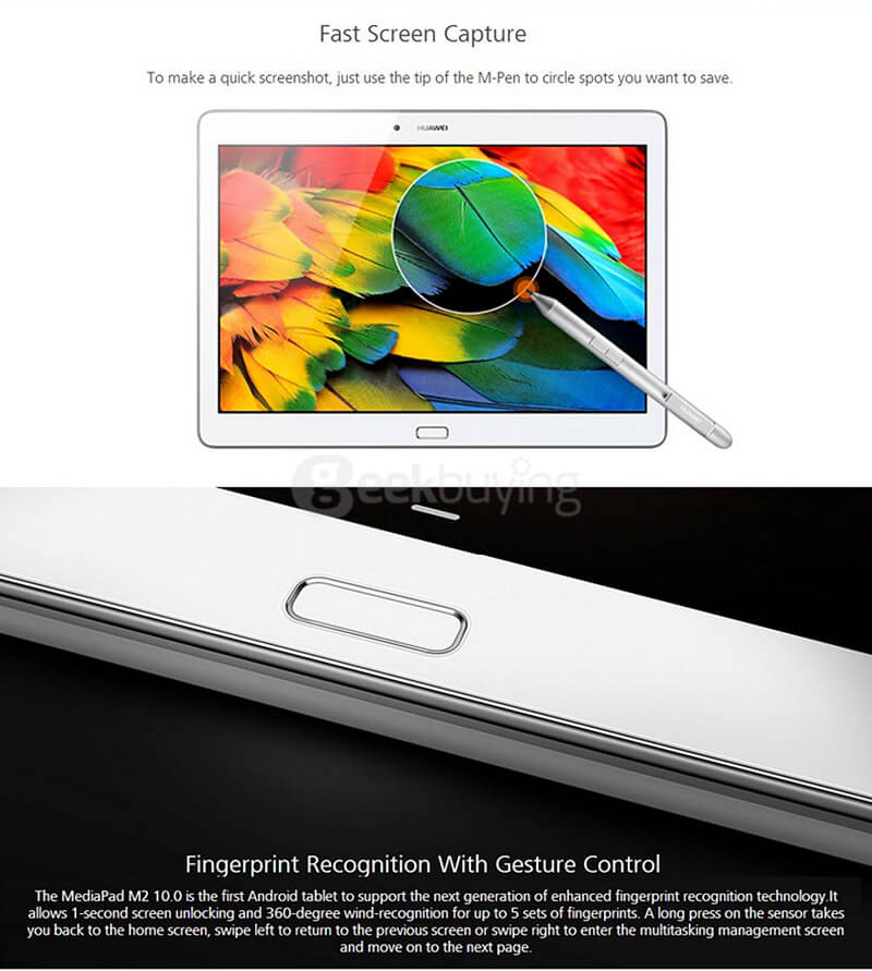 Huawei MediaPad M2 10.0 4G Phablet 3GB/64GB Android 5.1 10.1