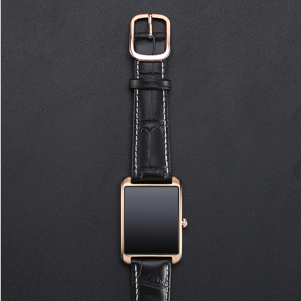 Zeblaze MiniWear BT4.0 Smart Watch MTK2502C Heart Rate Monitor Fitness Tracker IP65 Waterproof Genuine Leather Band for Android iOS - Gold