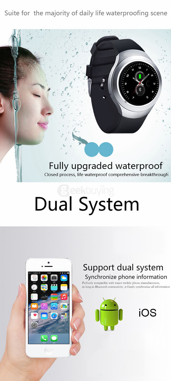 L6 MTK2502C Bluetooth Smartwatch Phone 2G SIM / TF Card Sleep Monitor Fitness Tracker 1.22