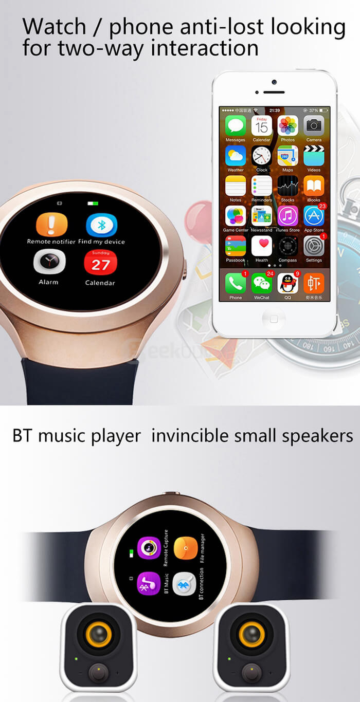 L6 MTK2502C Bluetooth Smartwatch Phone 2G SIM / TF Card Sleep Monitor Fitness Tracker 1.22