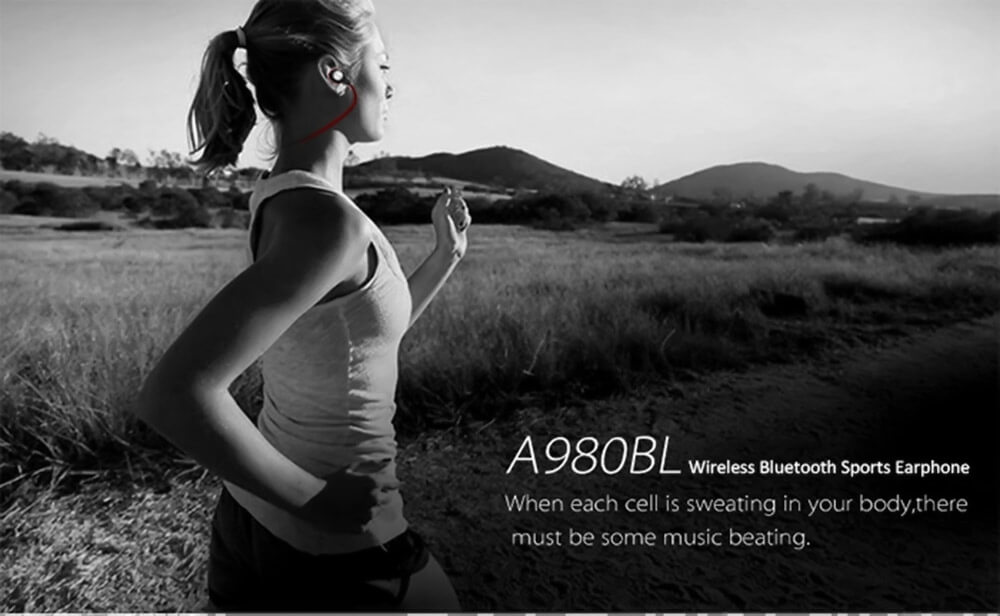 Awei A980BL Bluetooth 4.0 Wireless Sports Earphone Handsfree with Songs Track Function - Silver