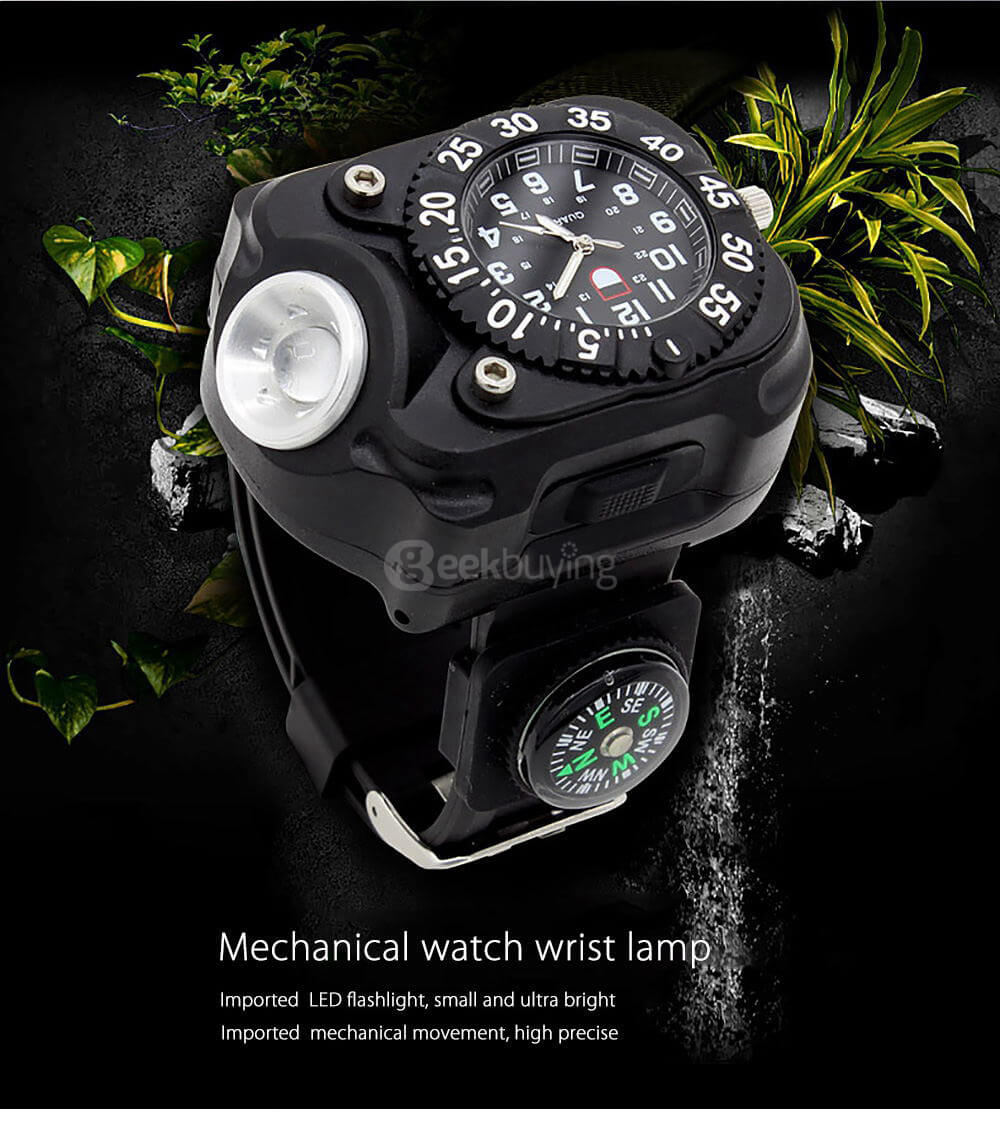 E-smarter X3 LED Light Wrist Strap Watch Flashlight for Outdoor Cool Running - Black